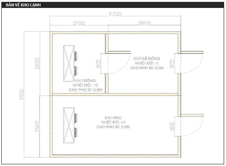 bản vẽ 2D kho lạnh