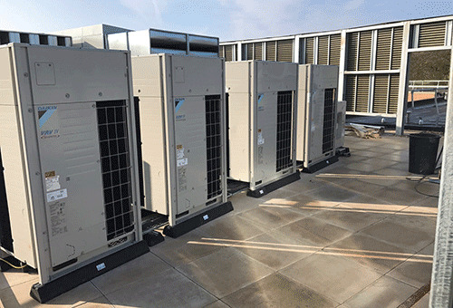 tổ hợp dàn nóng – dàn lạnh được lắp đặt tại công trình.